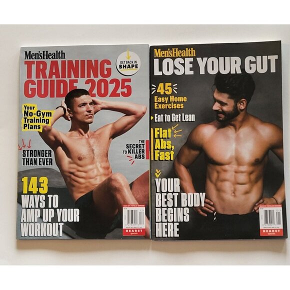 Mens Health Training Guide 2025 AND Lose Your Gut Magazines New - Picture 1 of 10